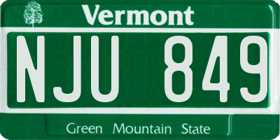 VT license plate NJU849