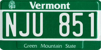 VT license plate NJU851