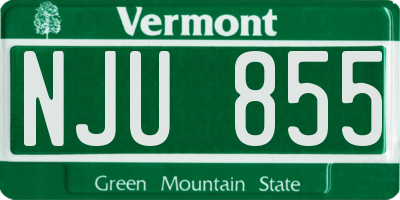 VT license plate NJU855