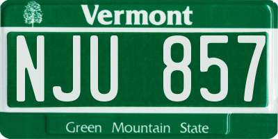 VT license plate NJU857