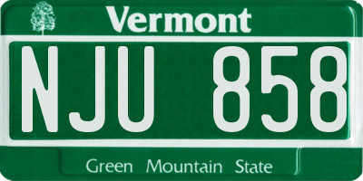 VT license plate NJU858