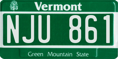 VT license plate NJU861