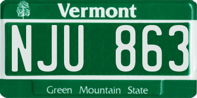 VT license plate NJU863