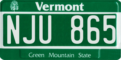 VT license plate NJU865