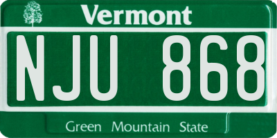 VT license plate NJU868