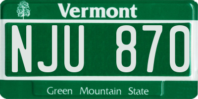 VT license plate NJU870