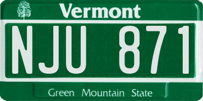 VT license plate NJU871