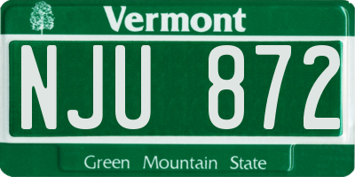 VT license plate NJU872