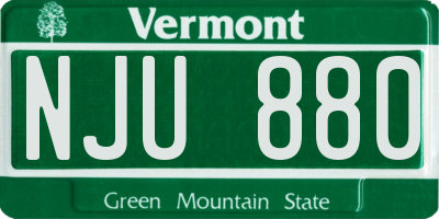 VT license plate NJU880