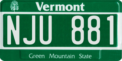 VT license plate NJU881