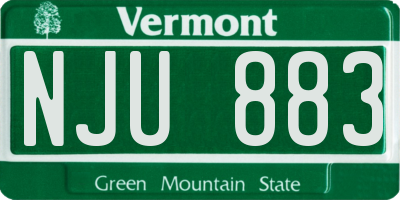 VT license plate NJU883