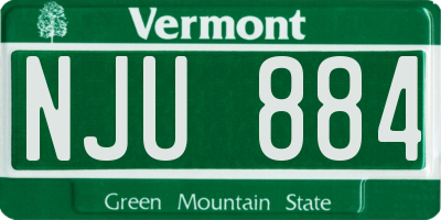 VT license plate NJU884
