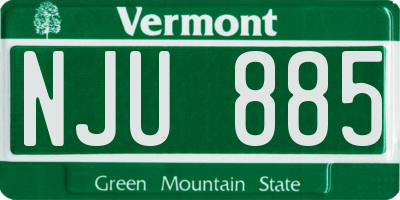 VT license plate NJU885