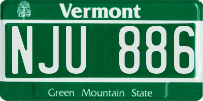 VT license plate NJU886