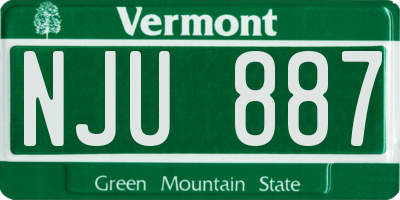 VT license plate NJU887