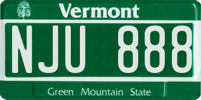 VT license plate NJU888
