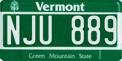 VT license plate NJU889