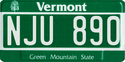 VT license plate NJU890