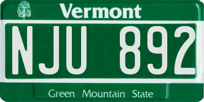 VT license plate NJU892