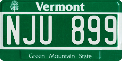 VT license plate NJU899