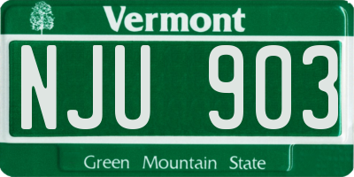 VT license plate NJU903
