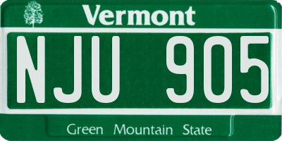 VT license plate NJU905