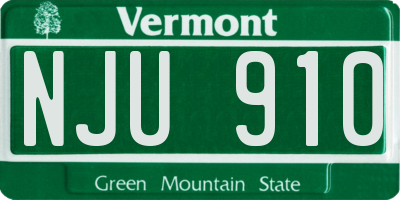 VT license plate NJU910