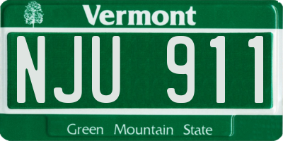 VT license plate NJU911
