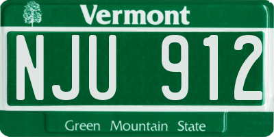 VT license plate NJU912