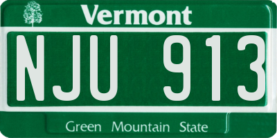 VT license plate NJU913