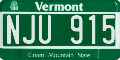 VT license plate NJU915