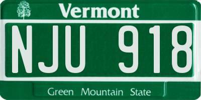 VT license plate NJU918