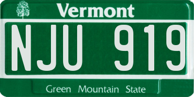 VT license plate NJU919