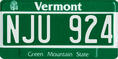 VT license plate NJU924
