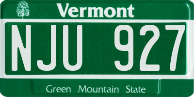 VT license plate NJU927