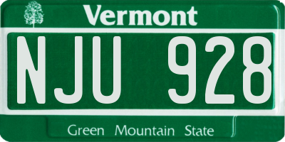 VT license plate NJU928