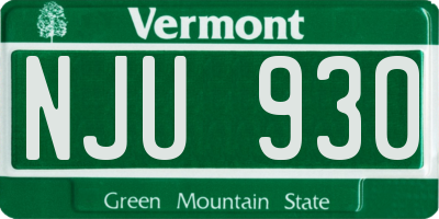 VT license plate NJU930