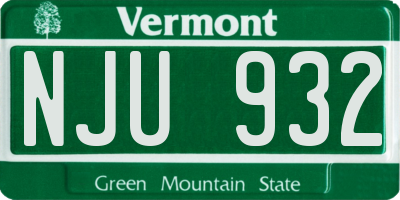 VT license plate NJU932