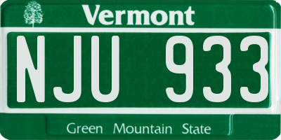 VT license plate NJU933