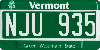 VT license plate NJU935