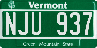 VT license plate NJU937