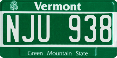 VT license plate NJU938