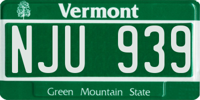 VT license plate NJU939