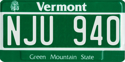 VT license plate NJU940