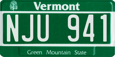 VT license plate NJU941