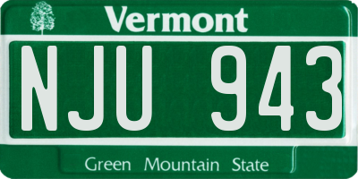VT license plate NJU943