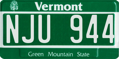VT license plate NJU944