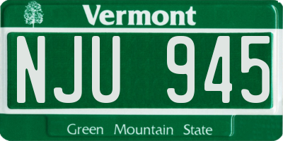 VT license plate NJU945