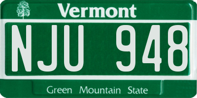 VT license plate NJU948