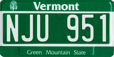 VT license plate NJU951